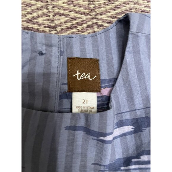 Tea Collection Sleeveless Dress Striped With Print Size 2T - Picture 4 of 5